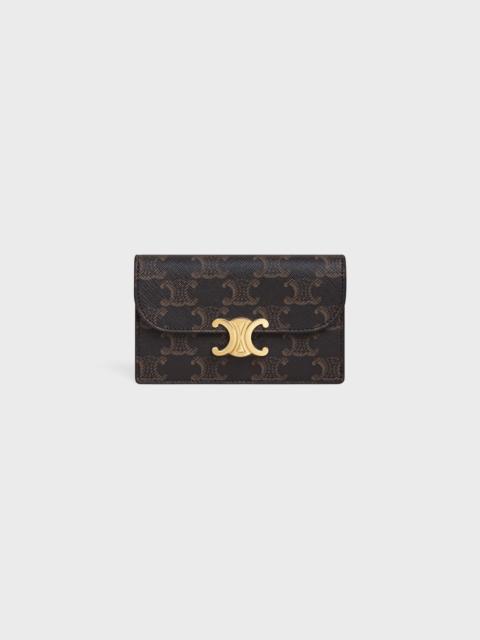 CELINE LONG CARD HOLDER WITH FLAP TRIOMPHE  IN Triomphe Canvas