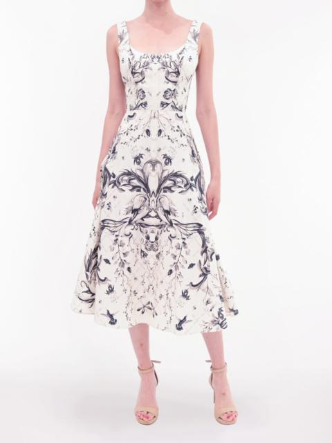 Marchesa MIRRORED COTTON MIDI DRESS