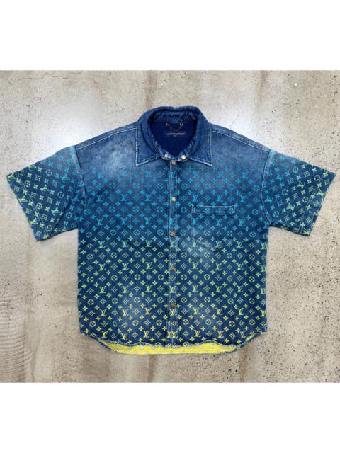 Louis Vuitton Louis Vuitton Rainbow Monogram Short-Sleeved Denim Shirt