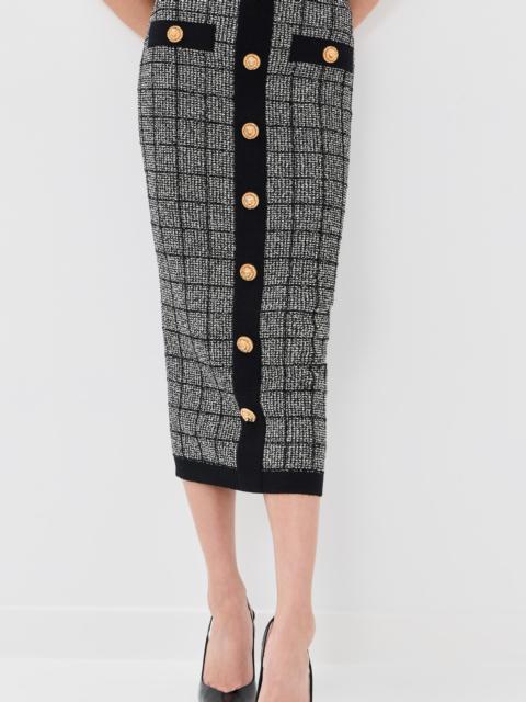 Balmain Knit Tweed Long Skirt