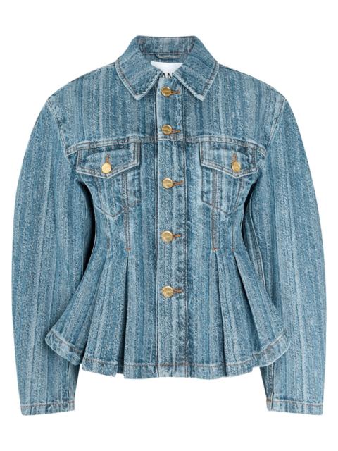 GANNI Ganni Pleated Denim Jacket
