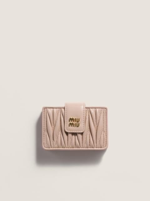 Miu Miu Matelassé nappa leather card holder