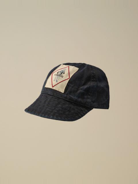 C.P. Company 3/4 Plated Denim Logo Cap