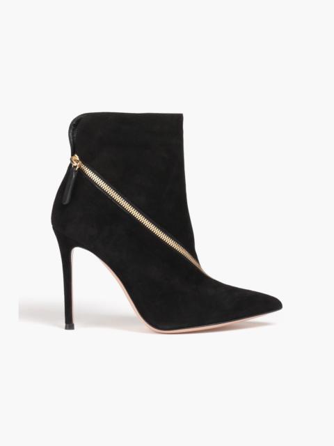 Gianvito Rossi Zip-detailed suede ankle boots