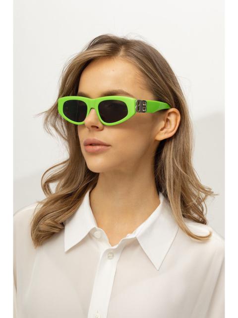 BALENCIAGA NEW BALENCIAGA BB0095S 009 OVAL GREEN GREY WOMEN SUNGLASSES