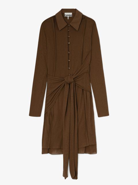 GANNI SHORT DRESS IN MARL MESH