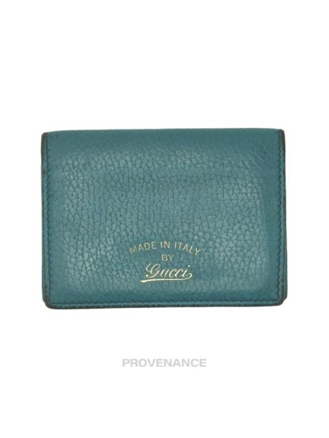 GUCCI Gucci Pocket Organizer Wallet - Turquoise Tumbled Leather