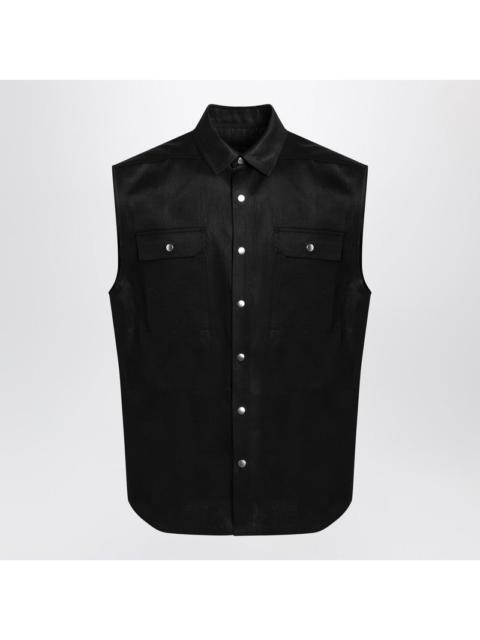 Rick Owens Sleeveless Black Linen Shirt Men