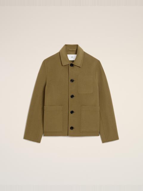 AMI Paris GREEN WOOL BOXY BUTTONED JACKET