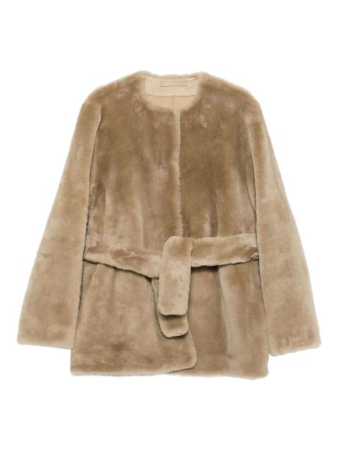 TOTEME belted shearling jacket