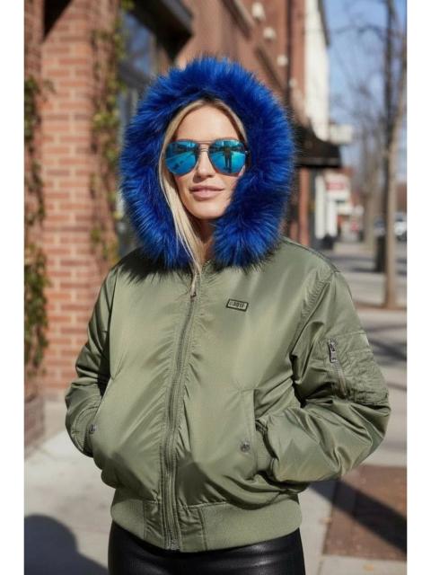 Other Designers Hysteric Glamour × Undercover - 🔥GORGEOUS X-GIRL Ice Blue Fur MA-1 Bomber Jacket Vintage