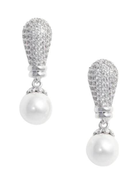 self-portrait Crystal Pearl Drop Earrings