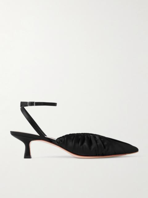 LOEFFLER RANDALL Rio Ruched Satin Pumps