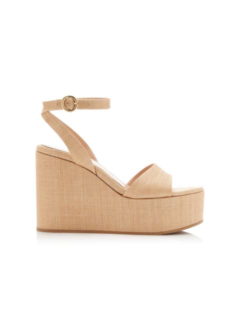 Gianvito Rossi Linen Platform Sandals neutral