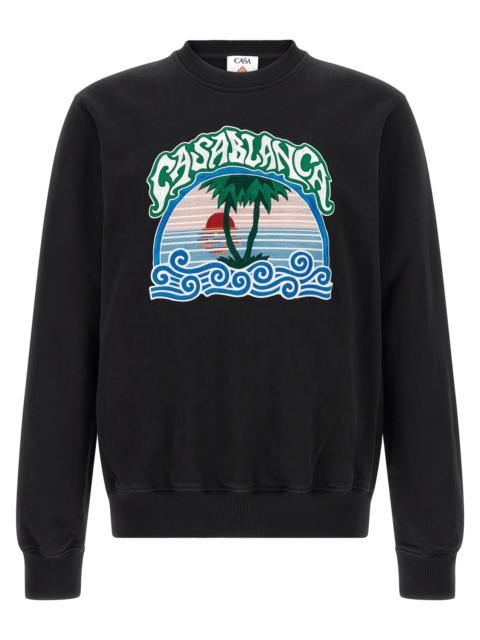 CASABLANCA Casablanca Men 'Palm Tree Emblem' Embroidered Sweatshirt