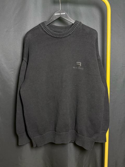 BALENCIAGA Balenciaga Black Crew Neck Knit Sweater