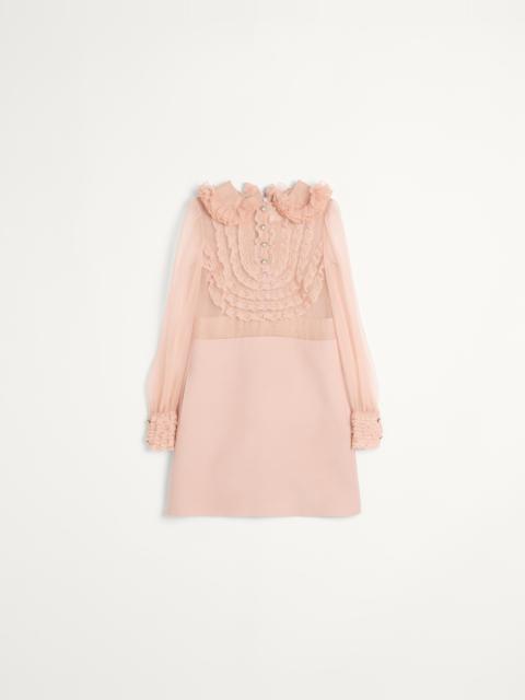 Valentino EMBROIDERED CREPE COUTURE SHORT DRESS