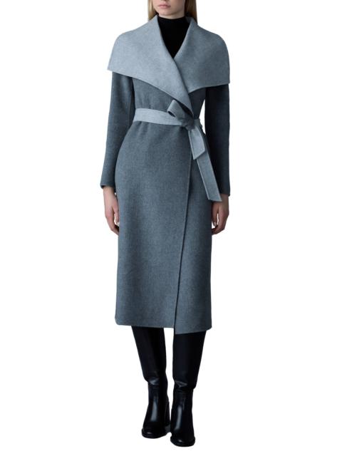 MACKAGE Mackage Mai Wool Long Wrap Coat in Carbon Mix at Nordstrom