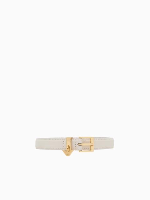 EMPORIO ARMANI DEER-PRINT BELT WITH EAGLE LOGO CHARM