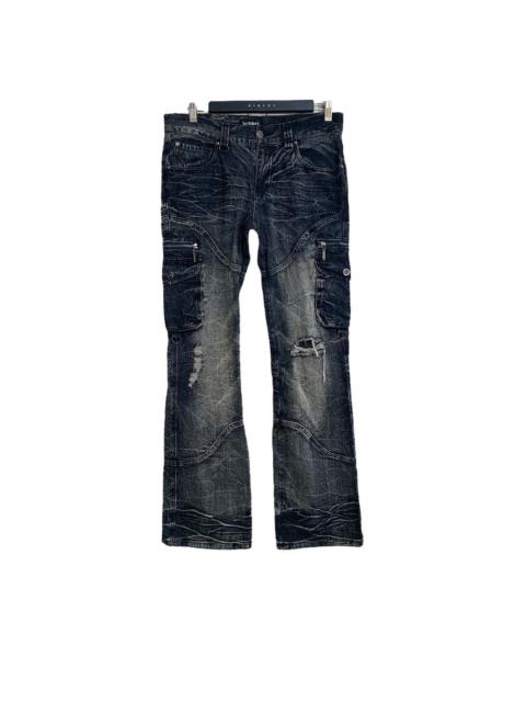 Other Designers Japanese Brand LOWBOX Denim Cargo Flare Jeans