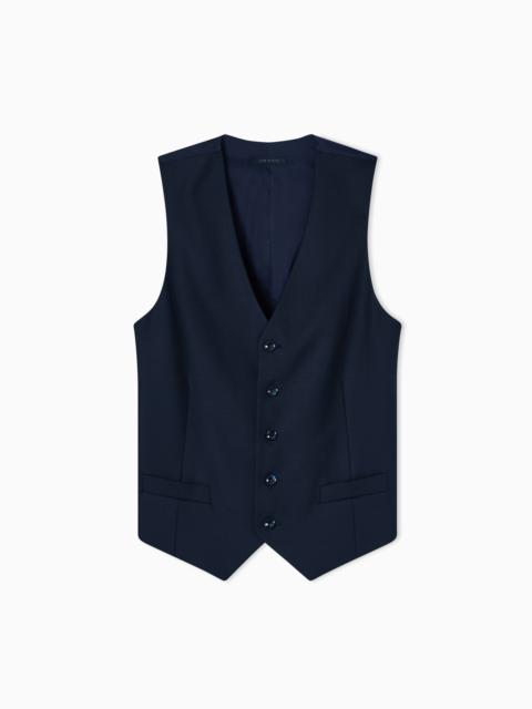 GIORGIO ARMANI SINGLE-BREASTED WAISTCOAT IN VIRGIN WOOL