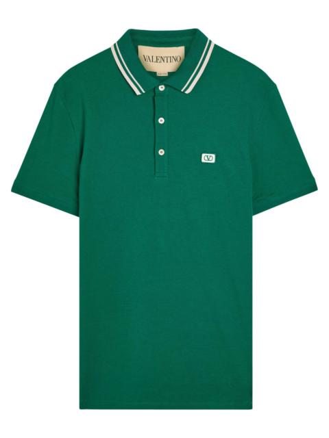 Valentino Valentino Garavani Vlogo Piqué Cotton Polo Shirt