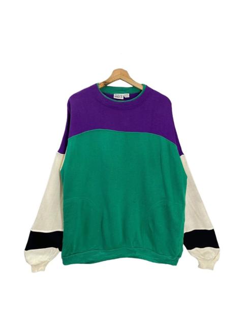 Other Designers Designer × Vintage - Vintage Trend Basics Colour Block Plain Crewneck Size L