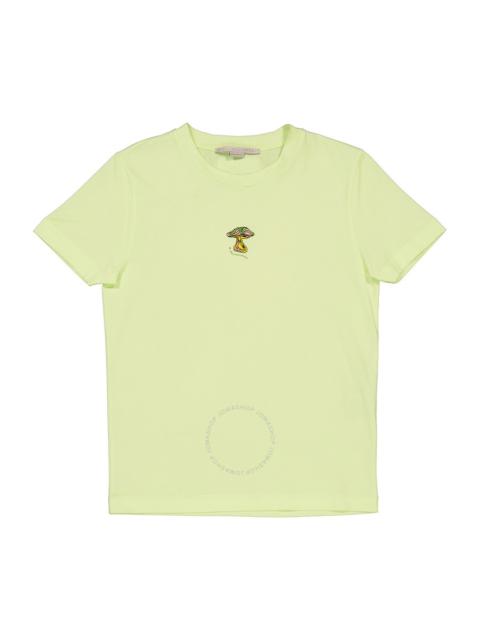 Stella McCartney Stella McCartney Ladies Washed Neon Yellow Mushroom Embroidery T-shirt