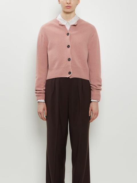 MARGARET HOWELL Cropped Merino Wool Cashmere Cardigan — Pink