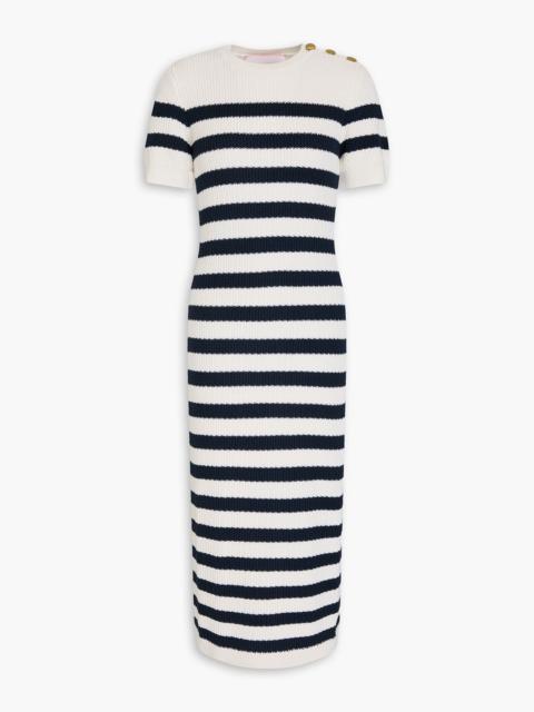 CAROLINA HERRERA Striped silk and cotton-blend midi dress