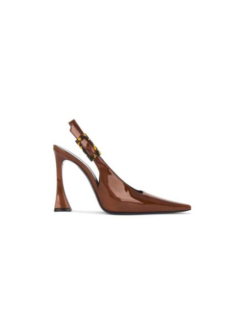SAINT LAURENT SAINT LAURENT Dune Wood 110mm Slingback Pumps New & Authenti