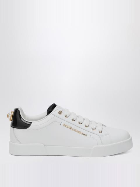Dolce & Gabbana White/gold leather Portofino sneakers