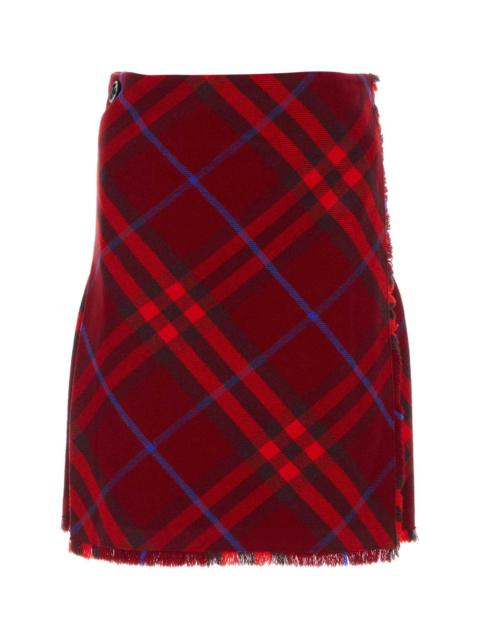 Burberry Women Embroidered Wool Skirt