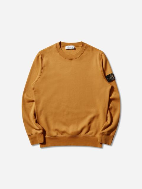 Stone Island Men's Organic Cotton Fleece Crewneck Sweatshirt Mustard