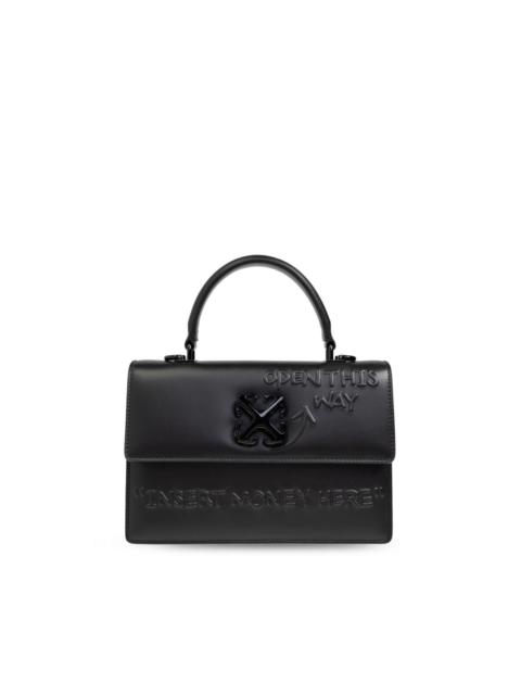 logo-plaque leather tote bag