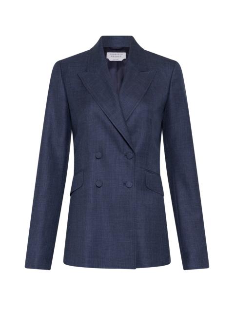 GABRIELA HEARST Angela Blazer in Denim Virgin Wool Silk with Linen