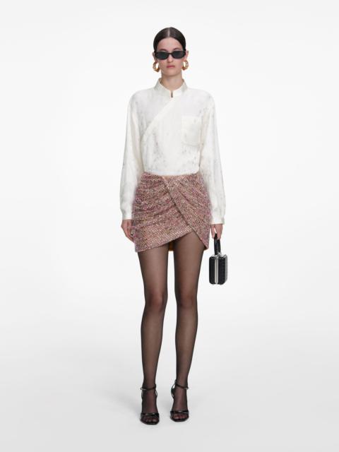 self-portrait Multi Rhinestone Fishnet Mini Skirt