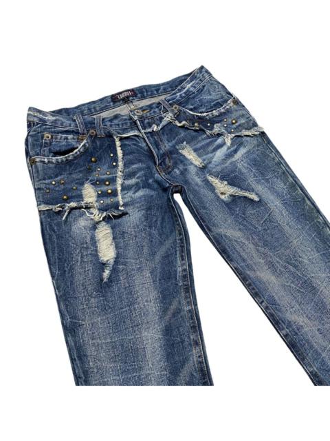 Other Designers LOWBOX Denim Low Rise Flare Jeans Studded
