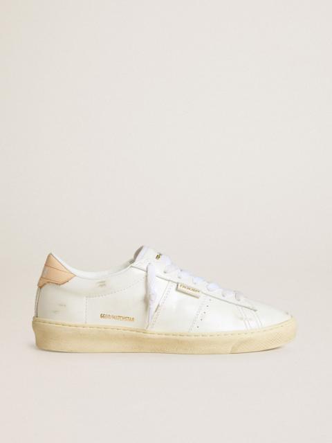Golden Goose Matchstar in leather with peach pink heel tab