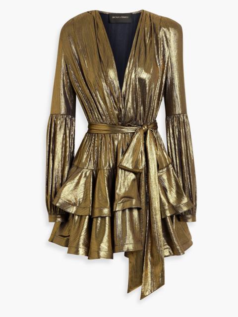 Other Designers Bedouin ruffled lamé mini dress