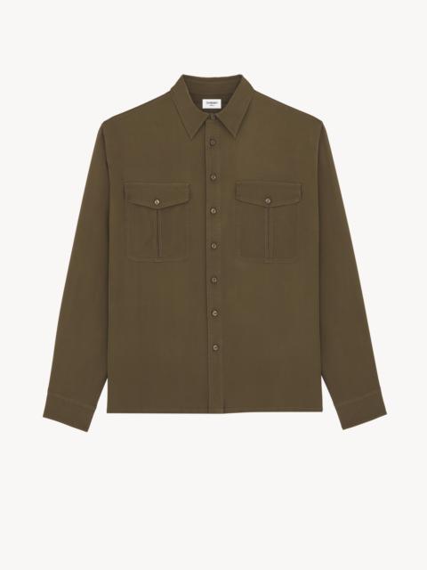SAINT LAURENT SHIRT IN SILK SATIN-BACK CREPE