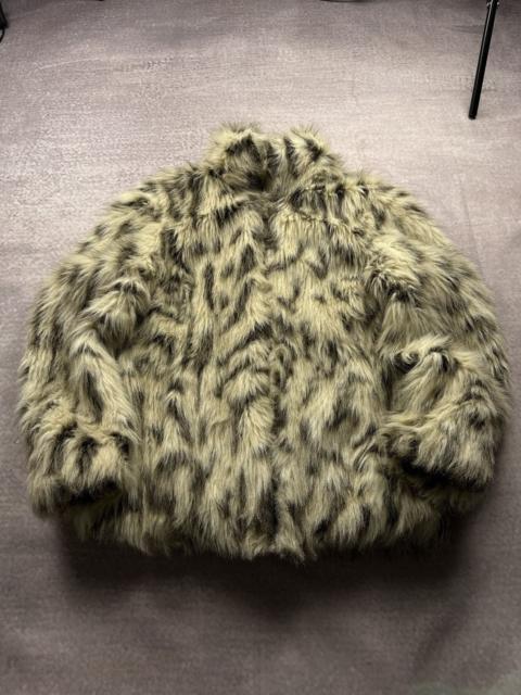 Other Designers Le Grande Bleu (L.G.B.) - Vintage Y2K LGB Style Leopard Full Mohair Faux Fur Jacket