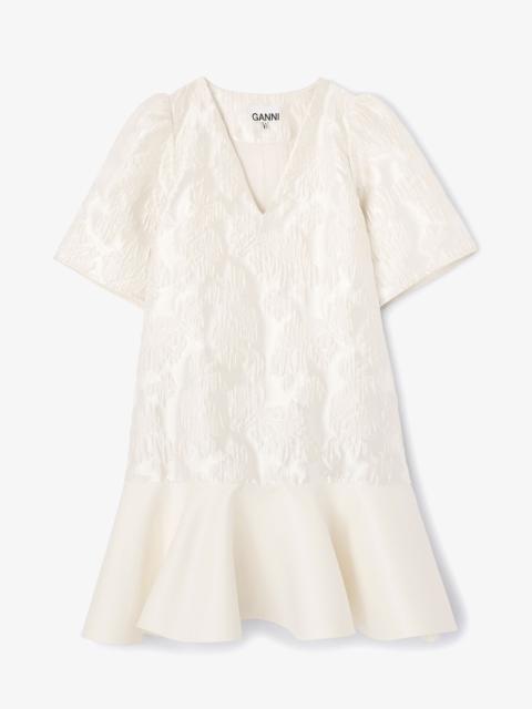 GANNI SATIN CLOQUE MINI DRESS