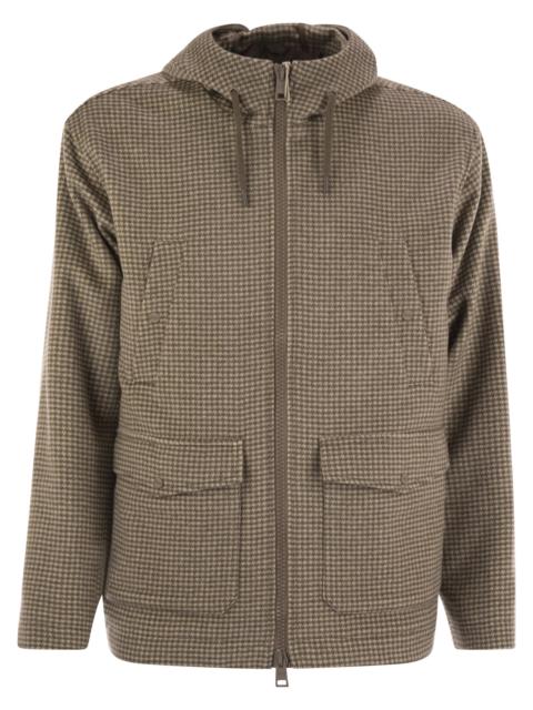 Herno Herno Men Field Jacket Resort In Cashmere Pied De Poule