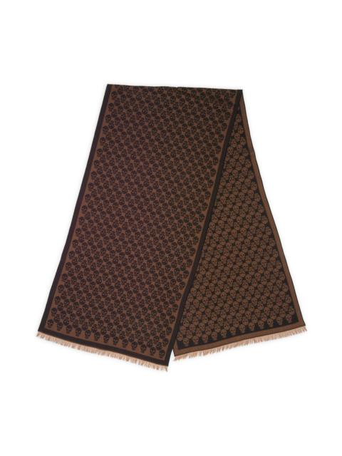 Alexander McQueen McQueen Skull Monogram Wool Blend Scarf in Camel/Black at Nordstrom