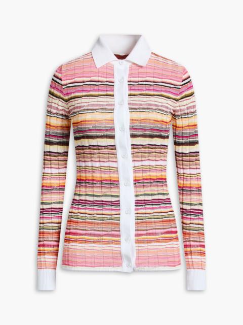 Missoni Space-dyed ribbed cotton-blend shirt