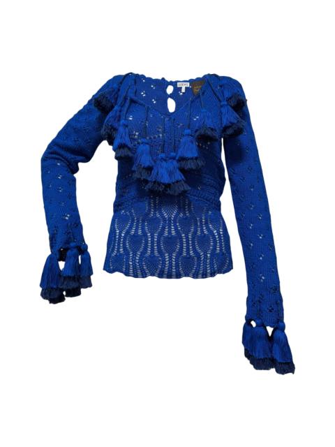 Loewe LOEWE Spring Summer 2019 Tassel-Trim Pointelle Knit Sweater