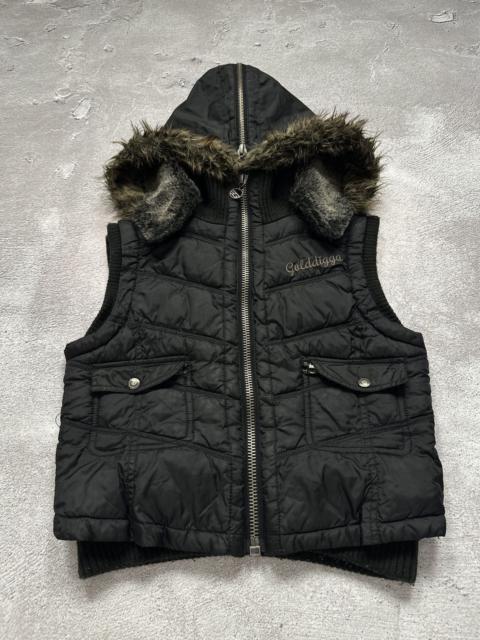 Other Designers Vintage Golddigga Fur Vest Jacket LGB If Six Was Nine Style