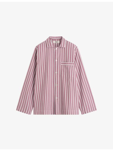 TEKLA Striped Cotton-Poplin Pyjama Shirt