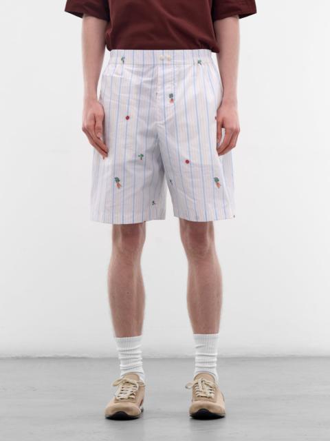 JACQUEMUS White Vegetable & Stripe Boxer Shorts
